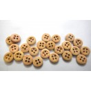 THE UNDERDOG - 4 Hole Wood Wooden Button - Sewing Scrapbook DIY - 8.5 mm (1/3rd") - Size Ligne 12